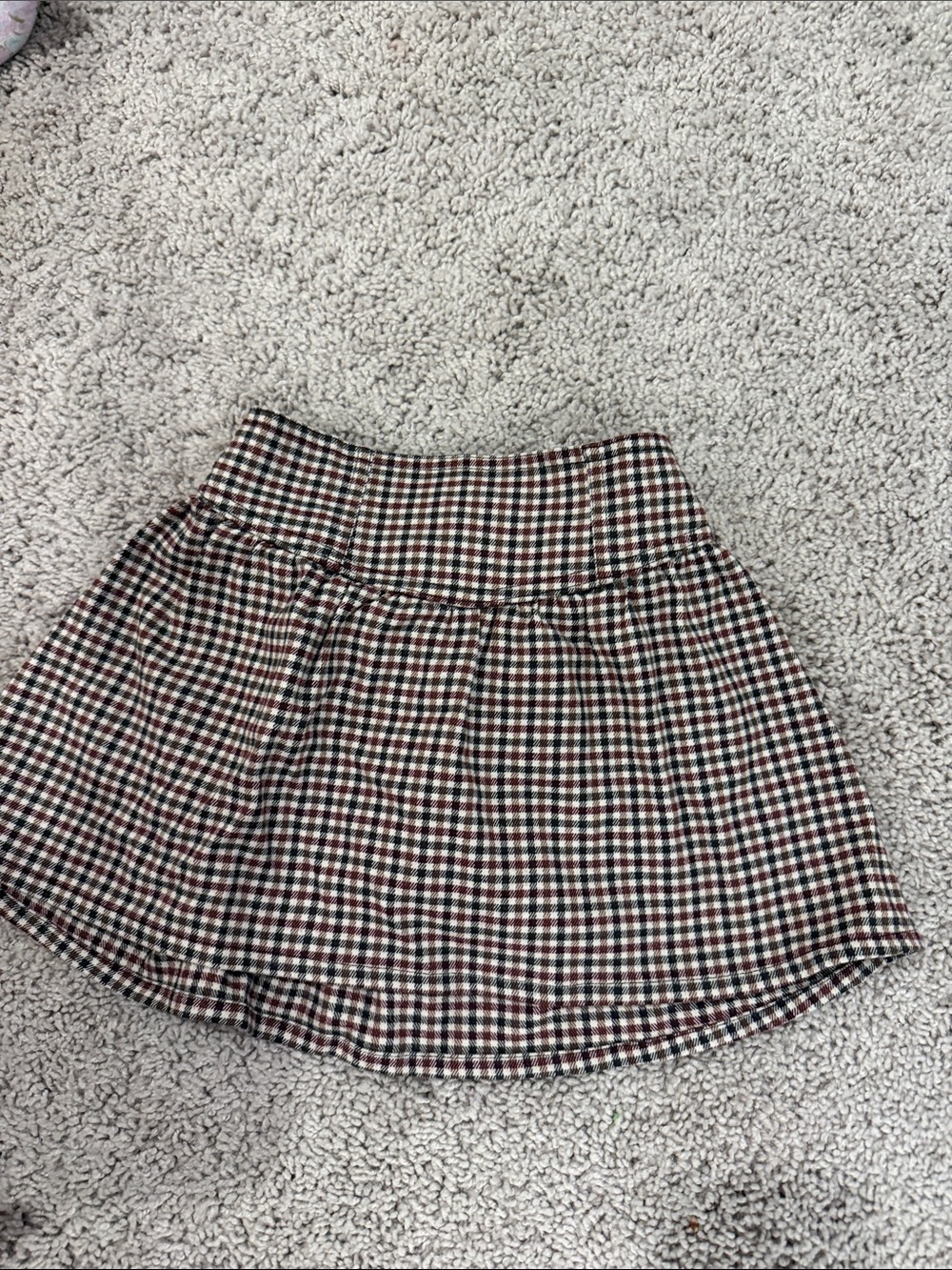 abercrombie kids Plaid Skater Skirt in Black, White & Brown